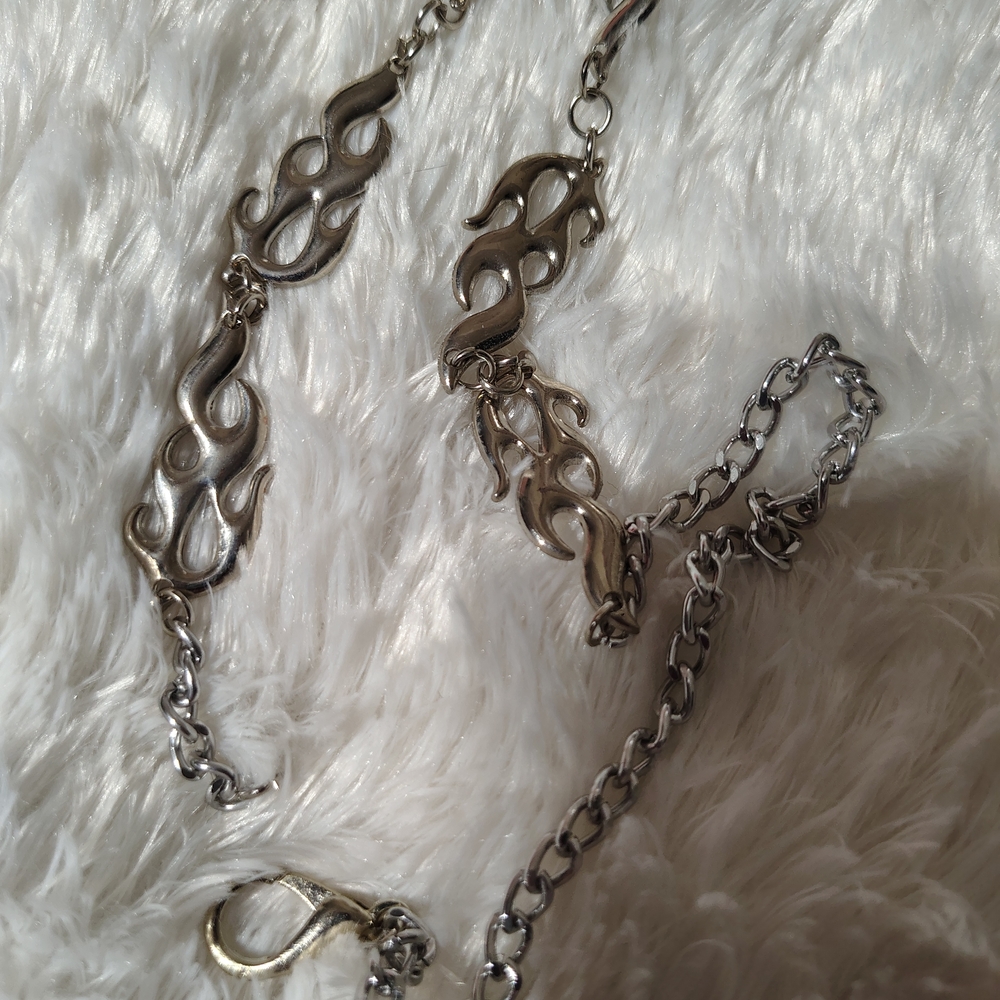 Vintage SilverTone Flame Chain Belt/ See Pics Information - Picture 9 of 16